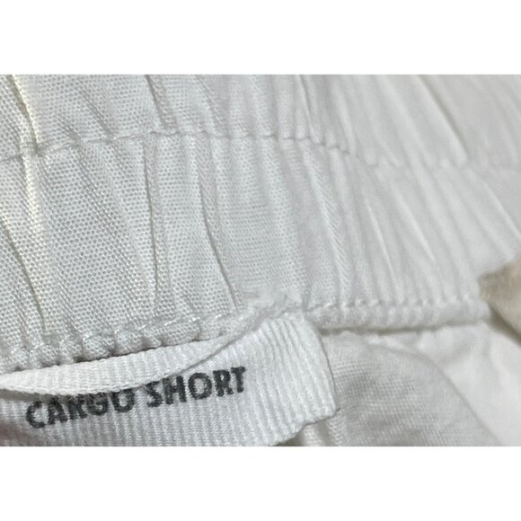 2 Pair Loft Outlet Cargo Shorts Black White Elastic Waist Size M Medium Cotton - Picture 7 of 9